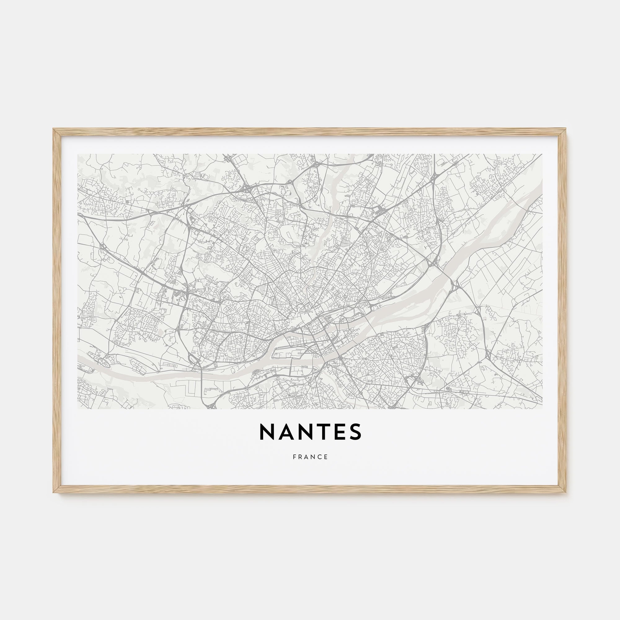 Nantes Map Landscape Poster