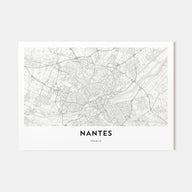 Nantes Map Landscape Poster