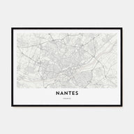 Nantes Map Landscape Poster