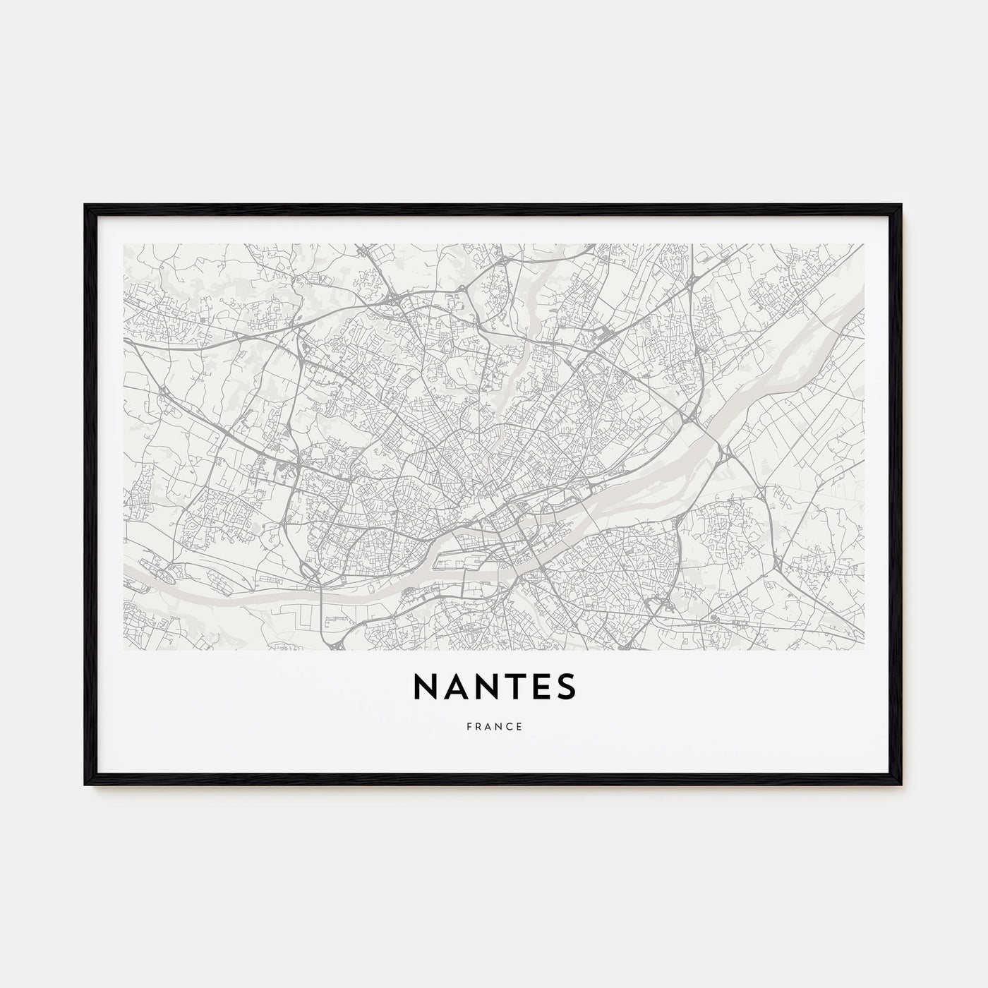 Nantes Map Landscape Poster