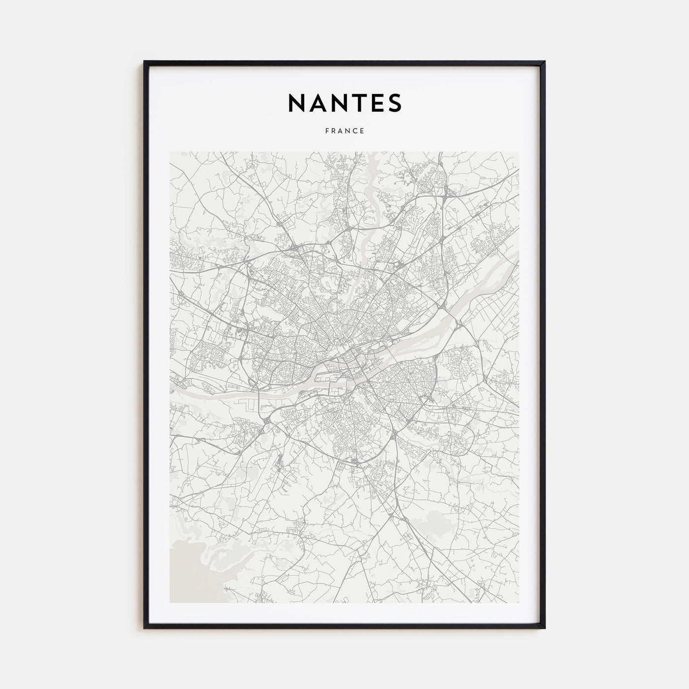 Nantes Map Portrait Poster