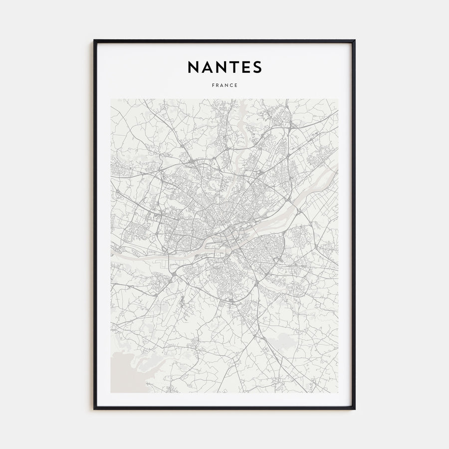 Nantes Map Portrait Poster