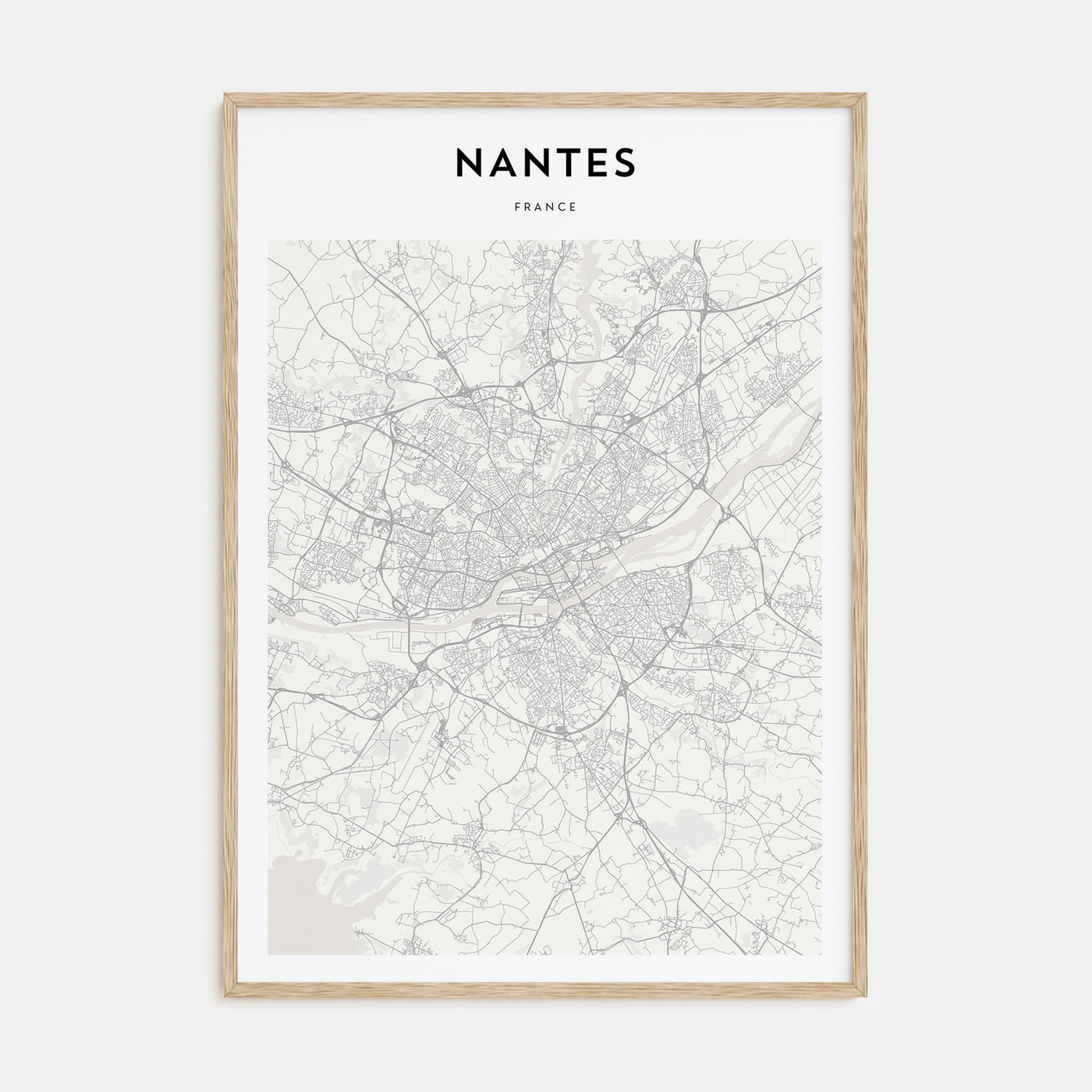 Nantes Map Portrait Poster