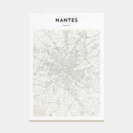 Nantes Map Portrait Poster