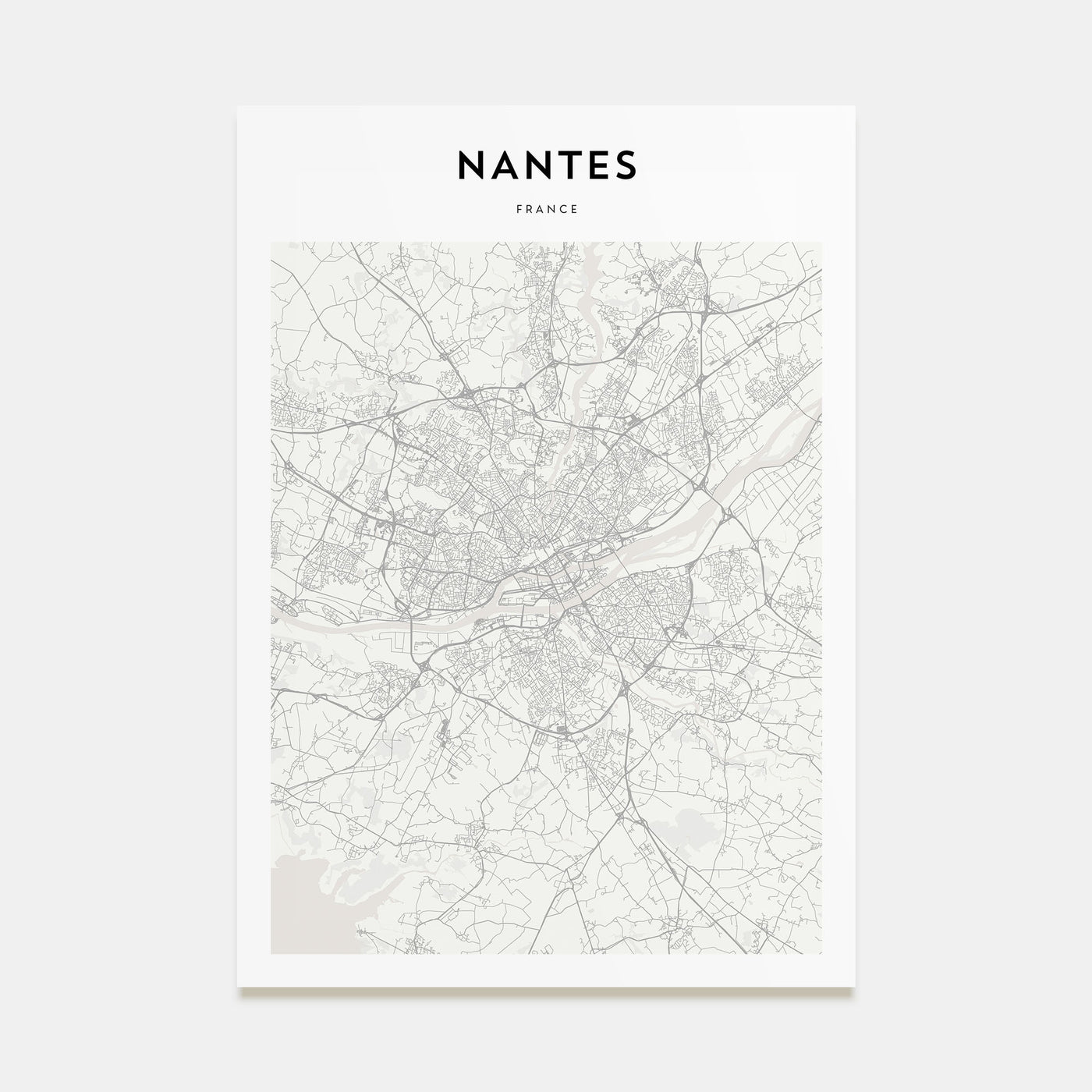 Nantes Map Portrait Poster