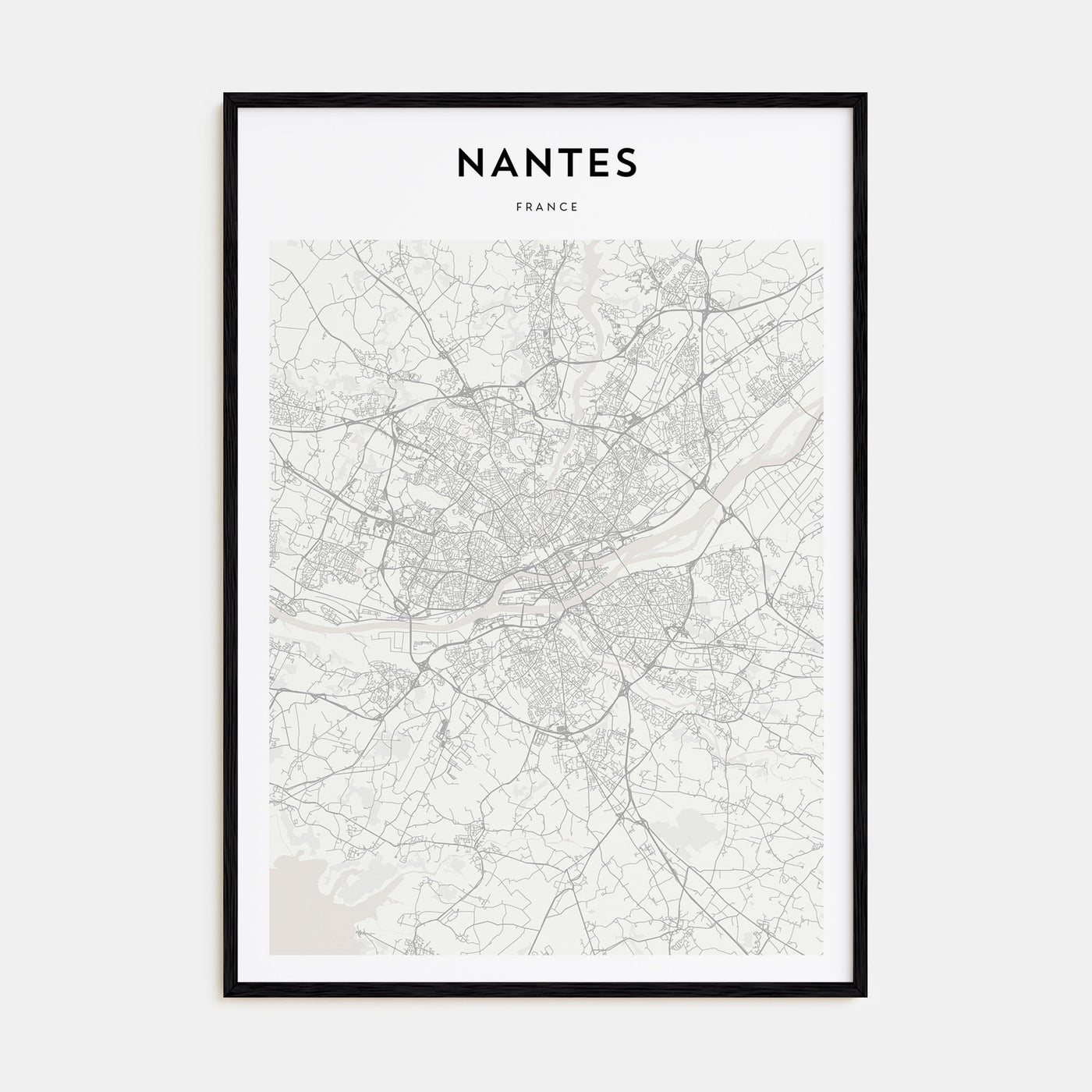 Nantes Map Portrait Poster