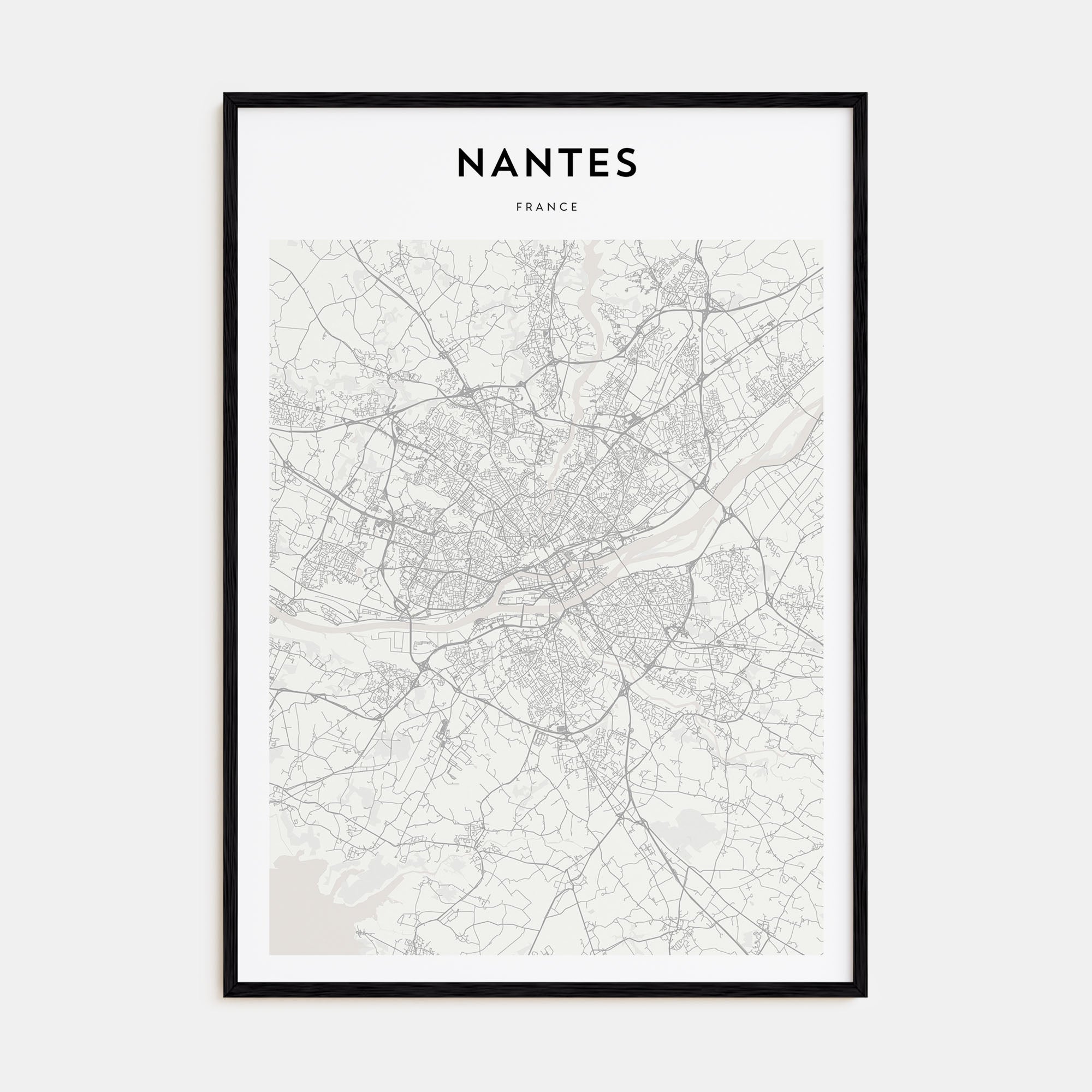 Nantes Map Portrait Poster