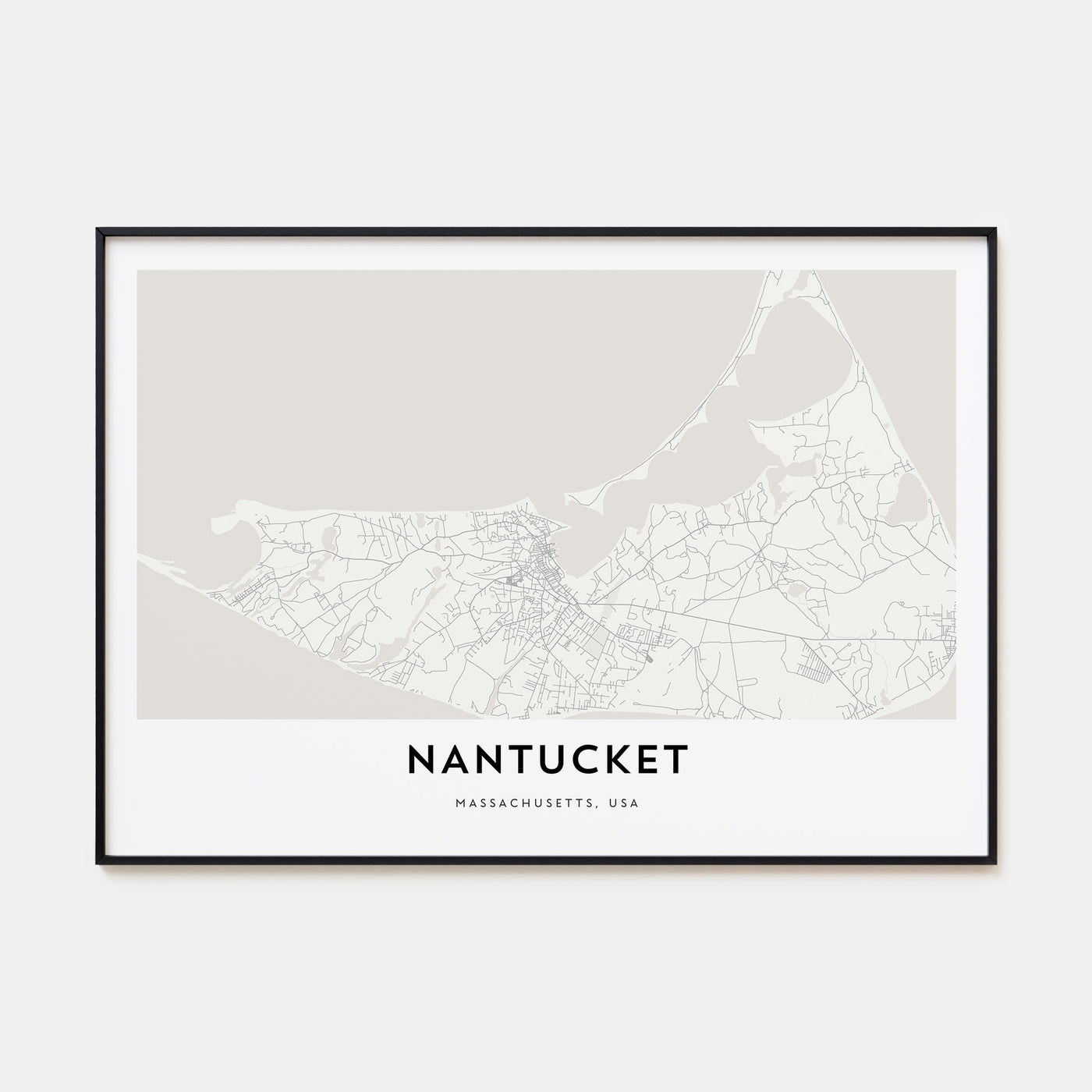 Nantucket Map Landscape Poster