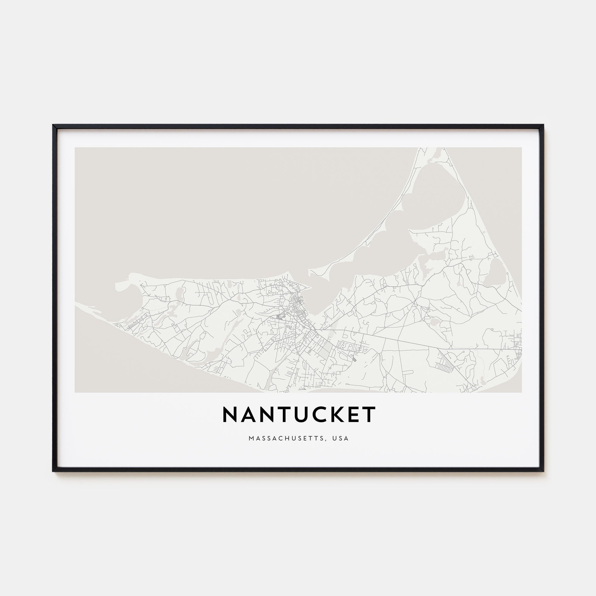 Nantucket Map Landscape Poster