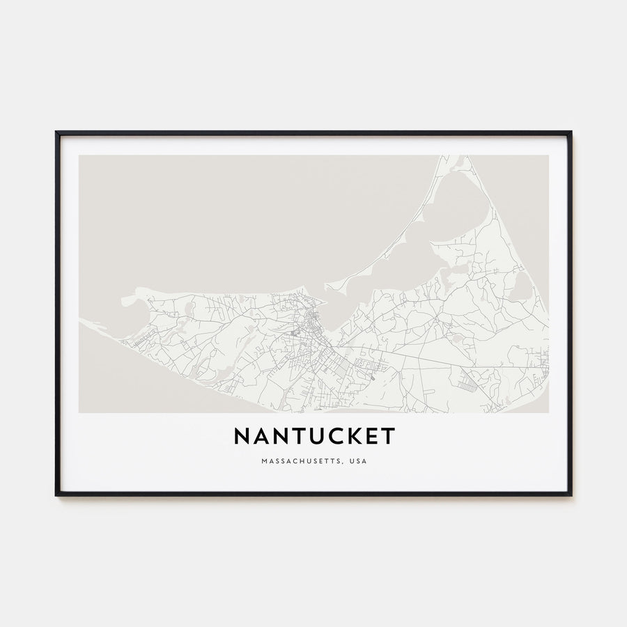 Nantucket Map Landscape Poster