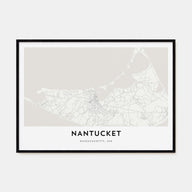 Nantucket Map Landscape Poster