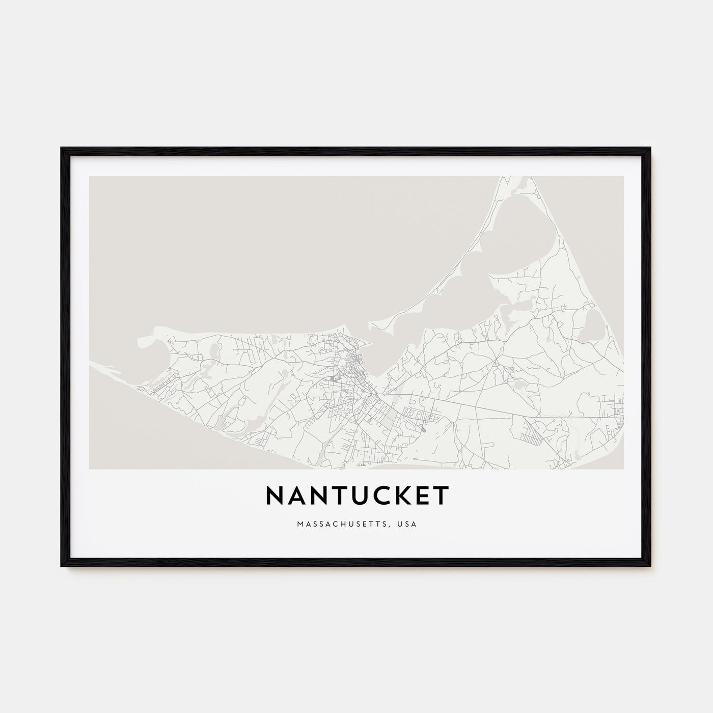 Nantucket Map Landscape Poster
