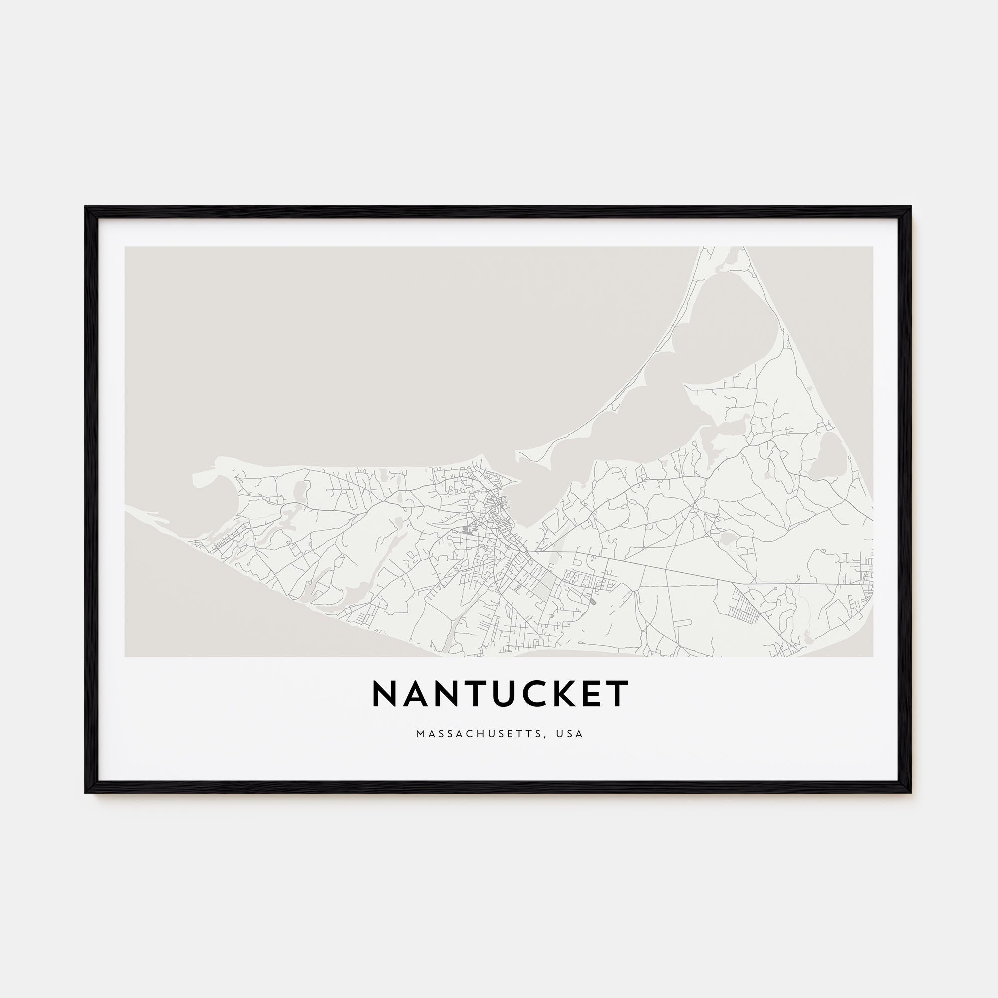 Nantucket Map Landscape Poster
