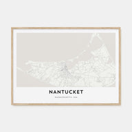 Nantucket Map Landscape Poster