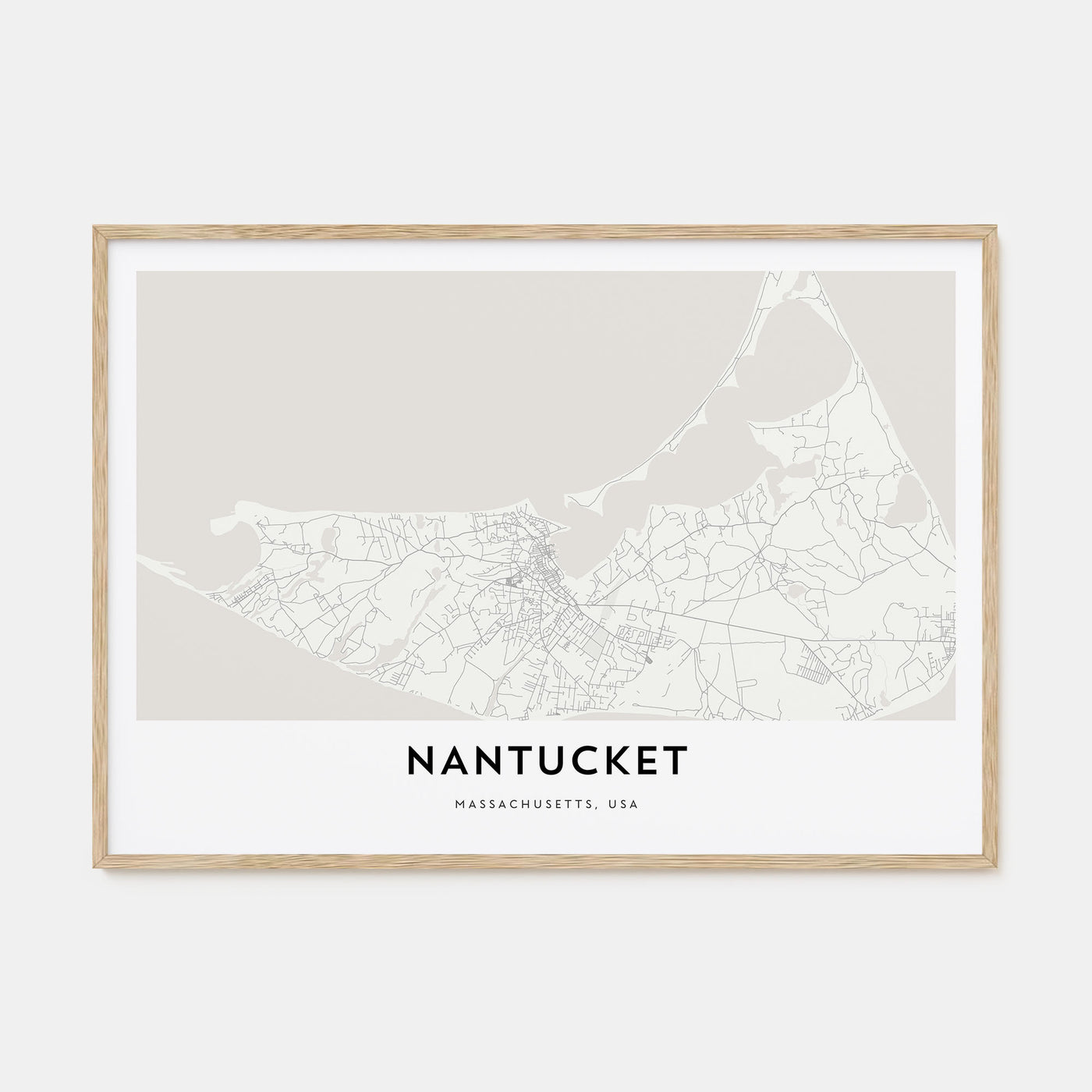 Nantucket Map Landscape Poster