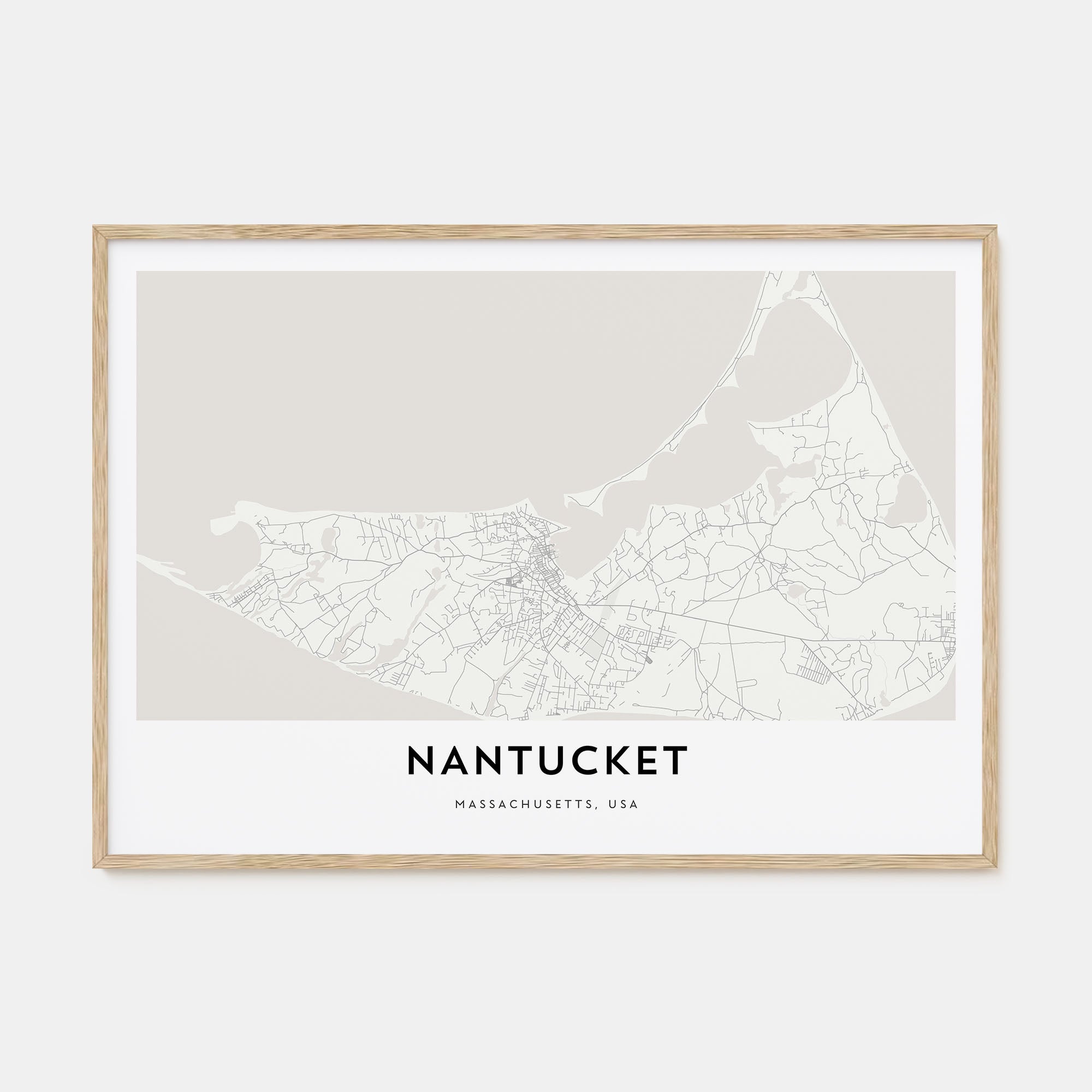 Nantucket Map Landscape Poster