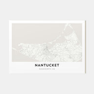 Nantucket Map Landscape Poster