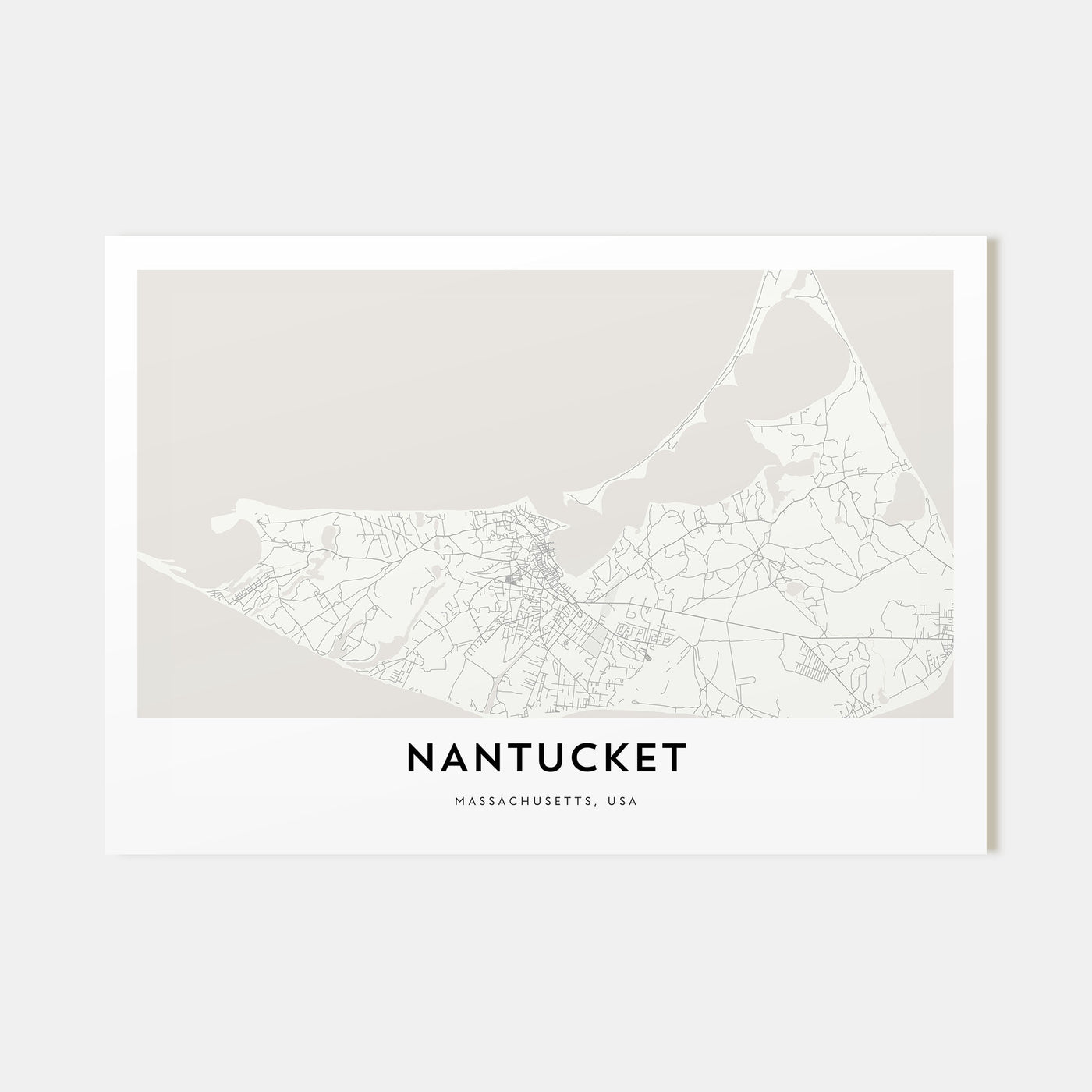Nantucket Map Landscape Poster