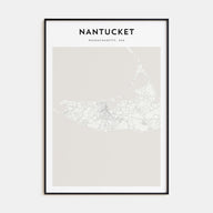 Nantucket Map Portrait Poster