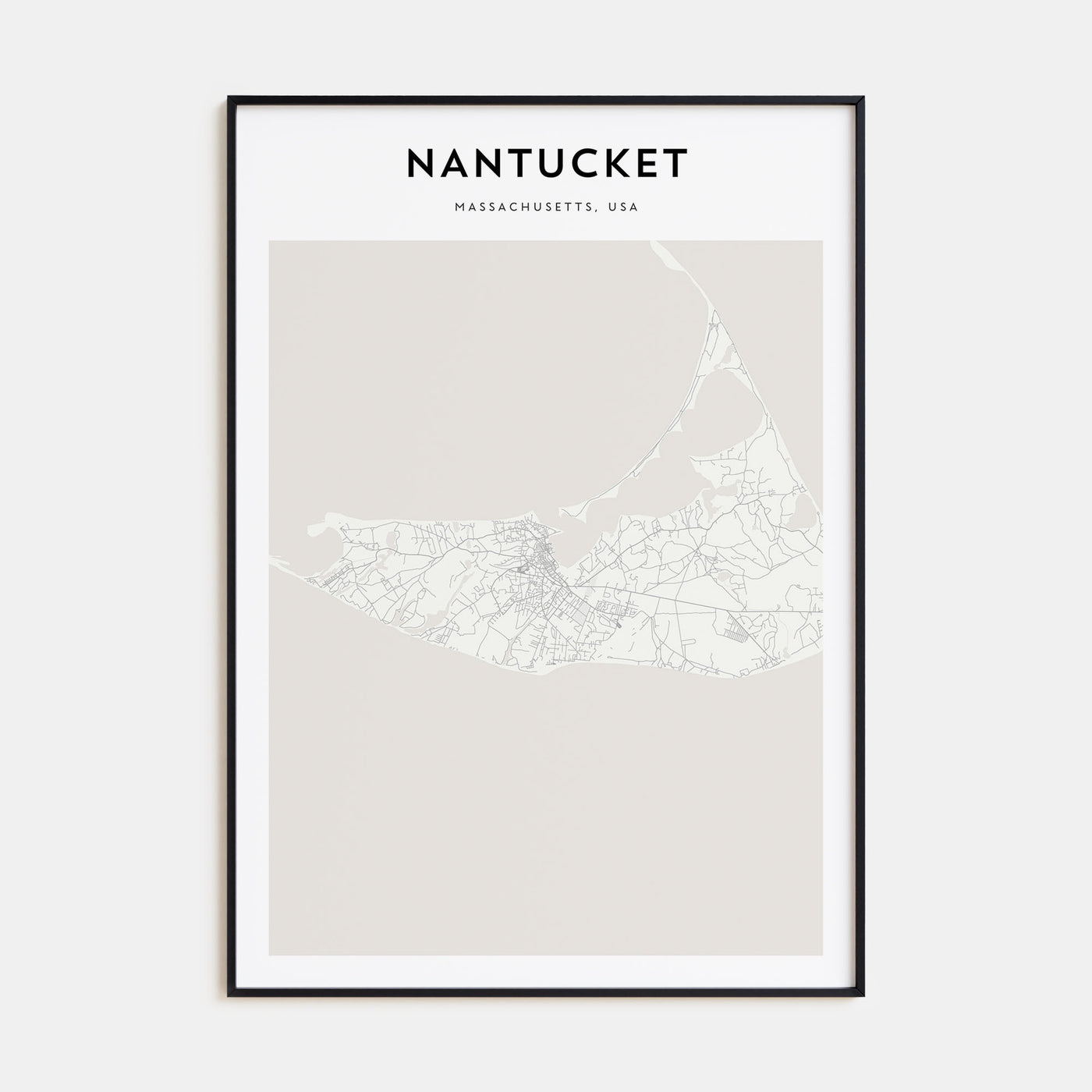Nantucket Map Portrait Poster