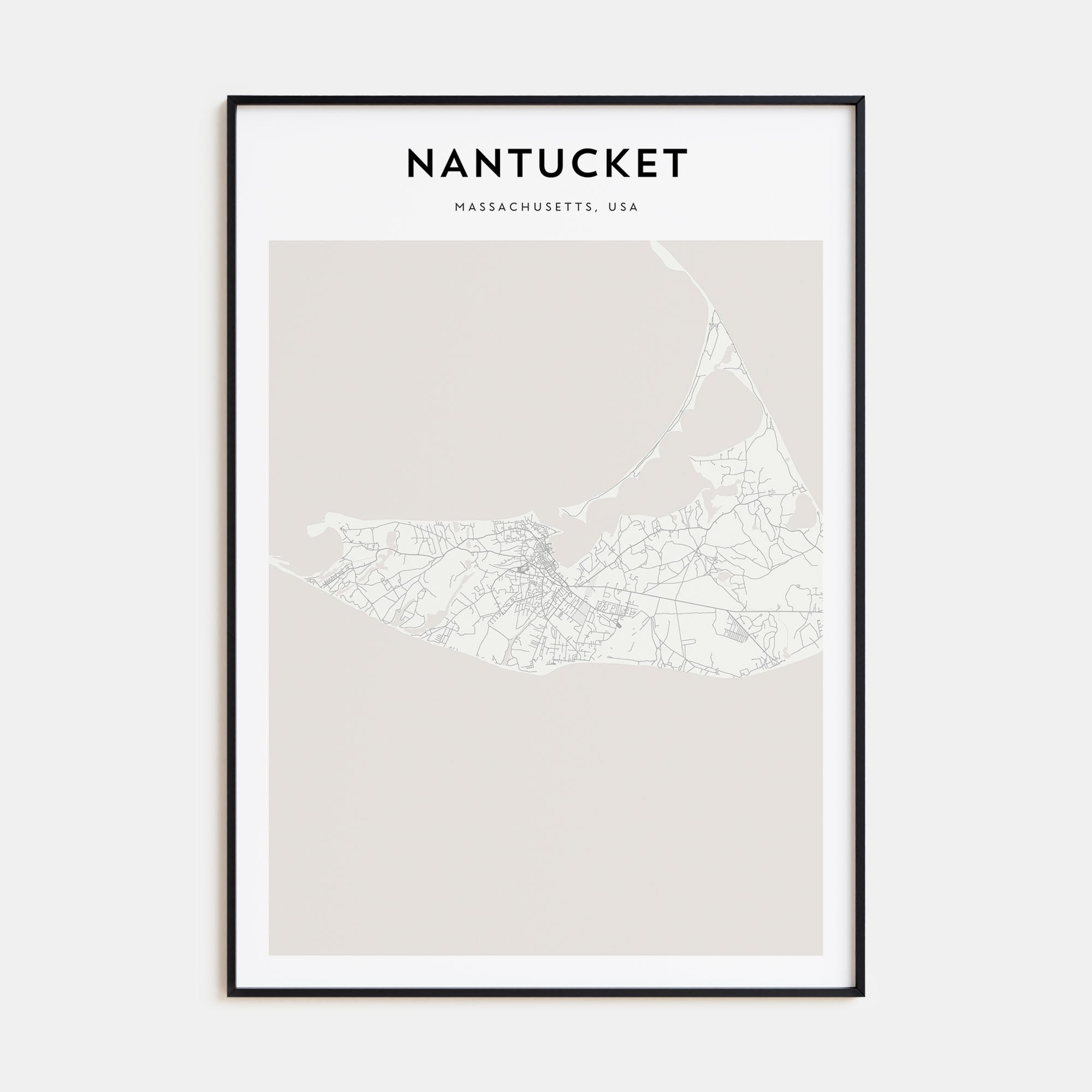 Nantucket Map Portrait Poster