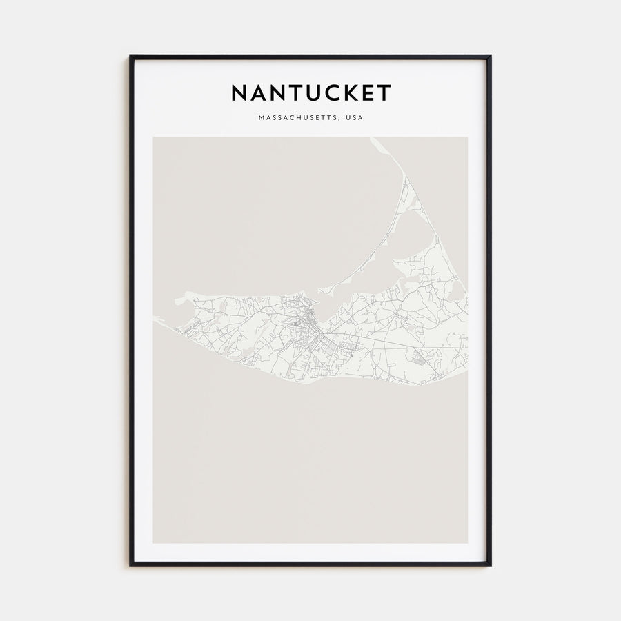 Nantucket Map Portrait Poster