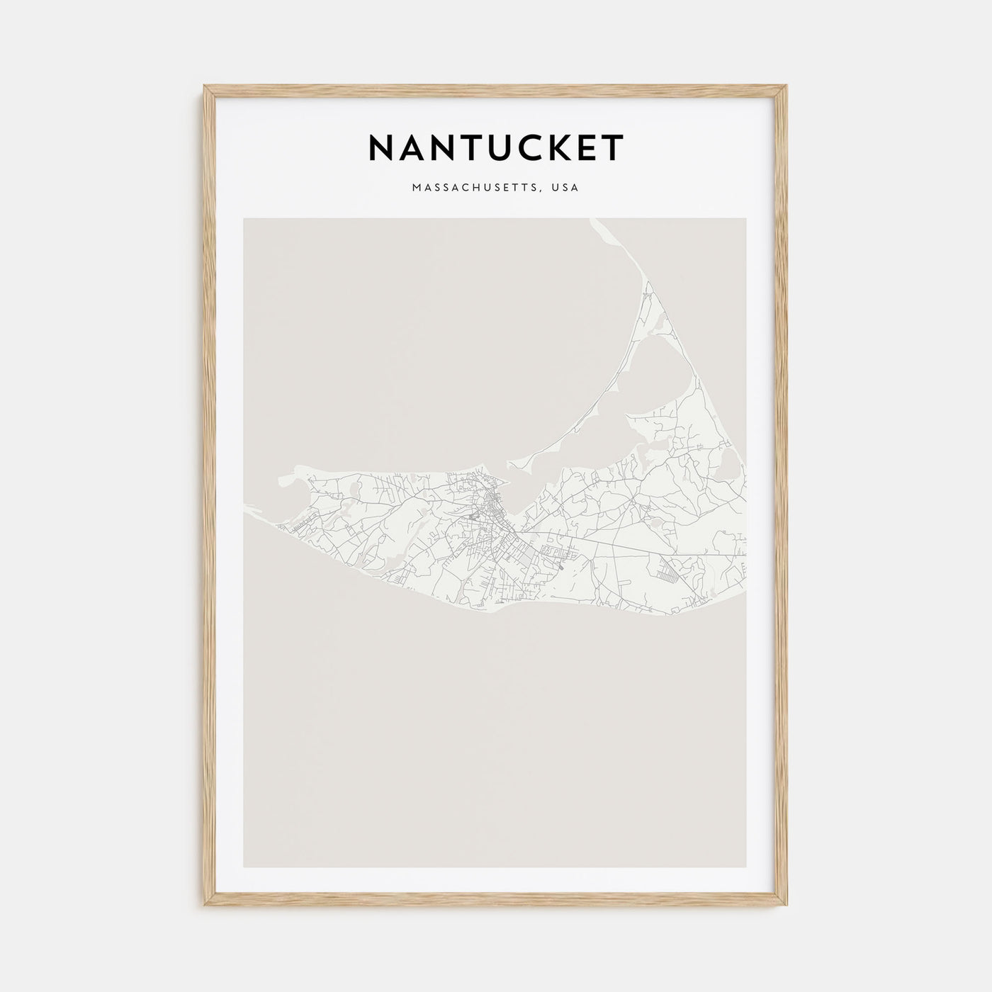 Nantucket Map Portrait Poster