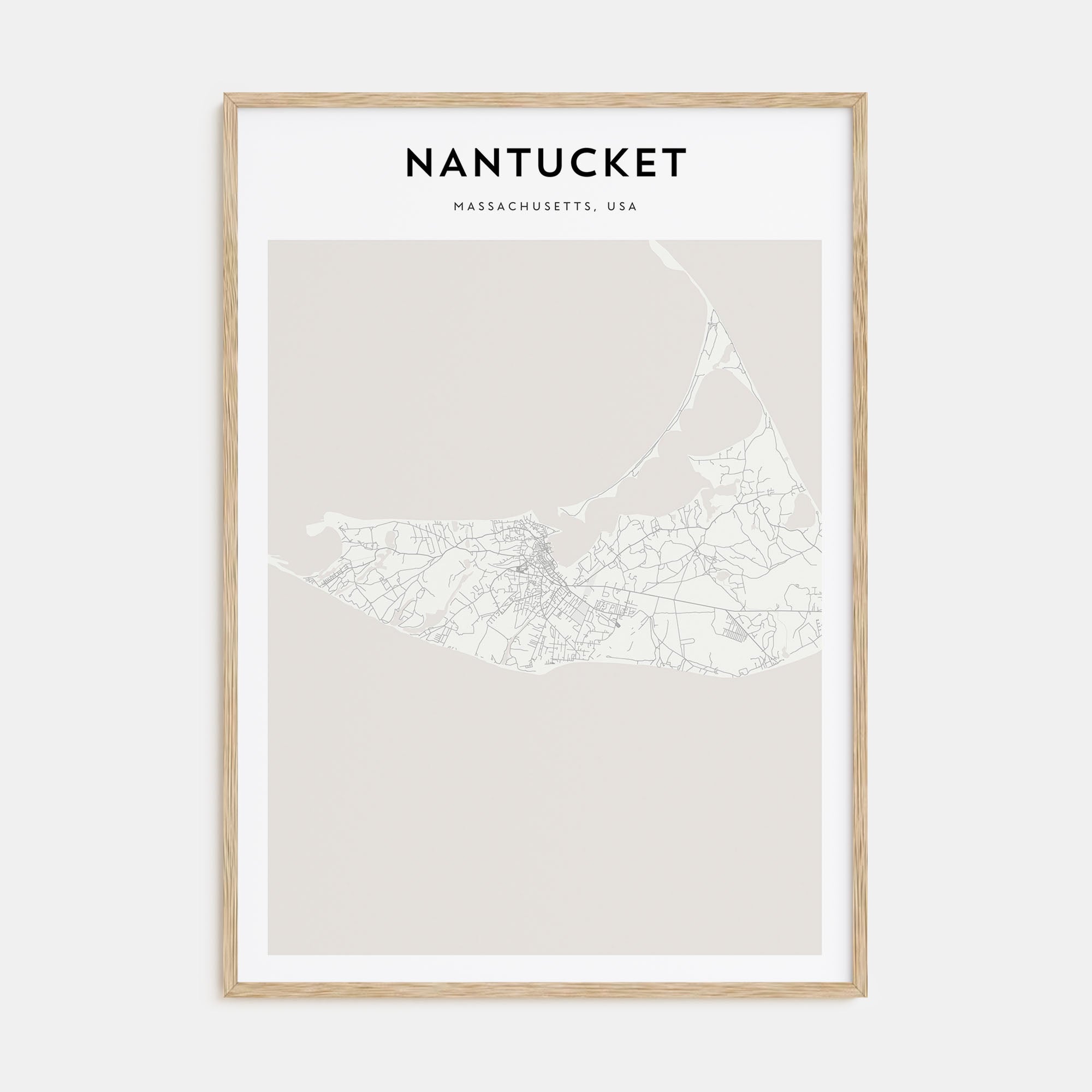 Nantucket Map Portrait Poster