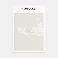Nantucket Map Portrait Poster