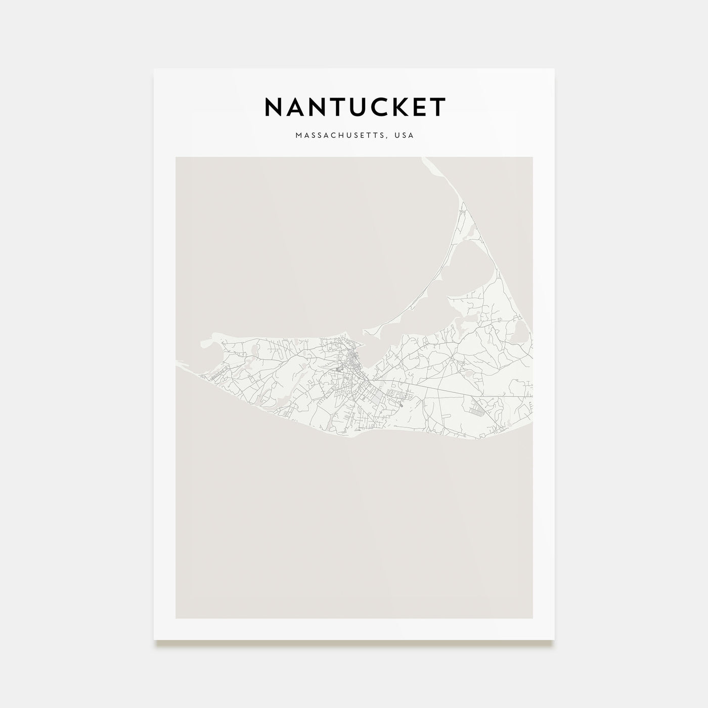 Nantucket Map Portrait Poster