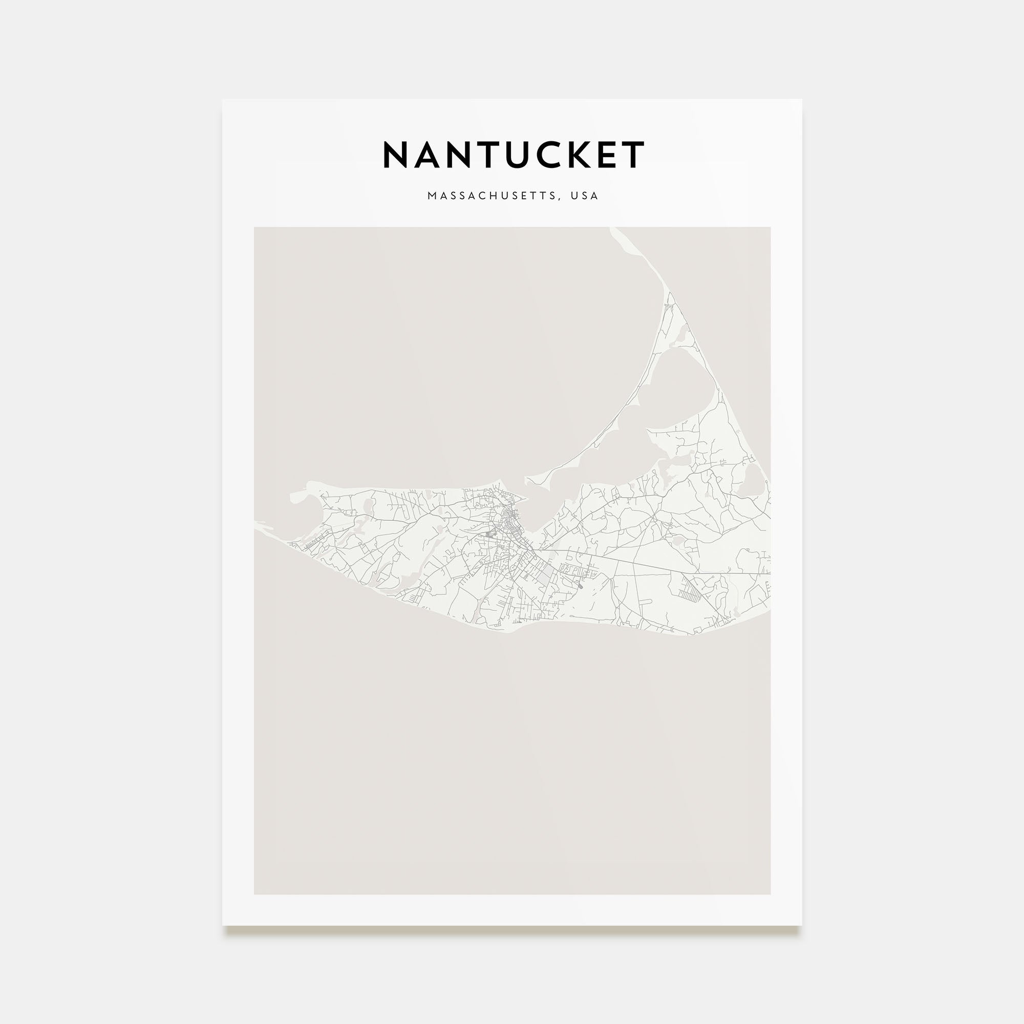 Nantucket Map Portrait Poster