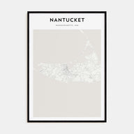 Nantucket Map Portrait Poster