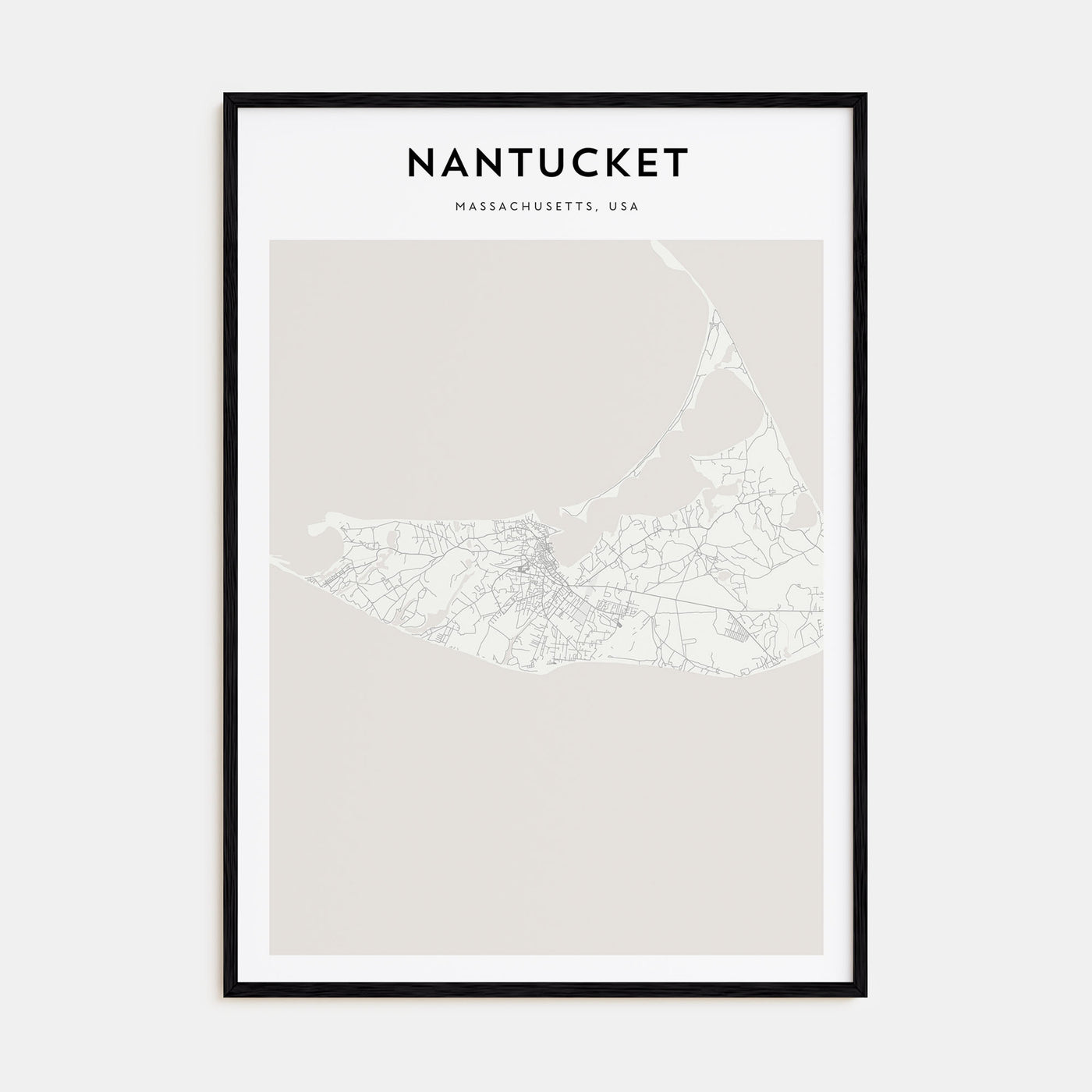 Nantucket Map Portrait Poster