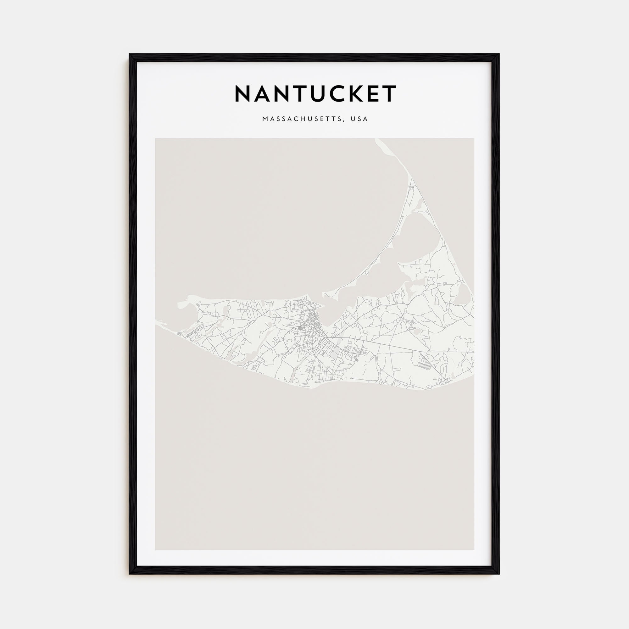 Nantucket Map Portrait Poster
