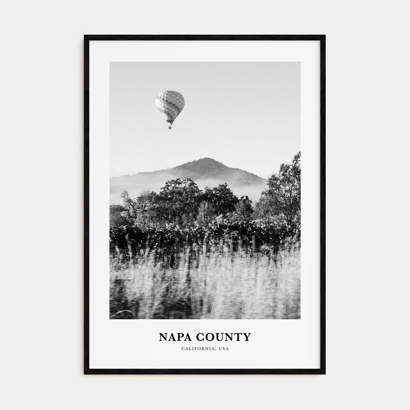 Napa County Portrait B&W Poster