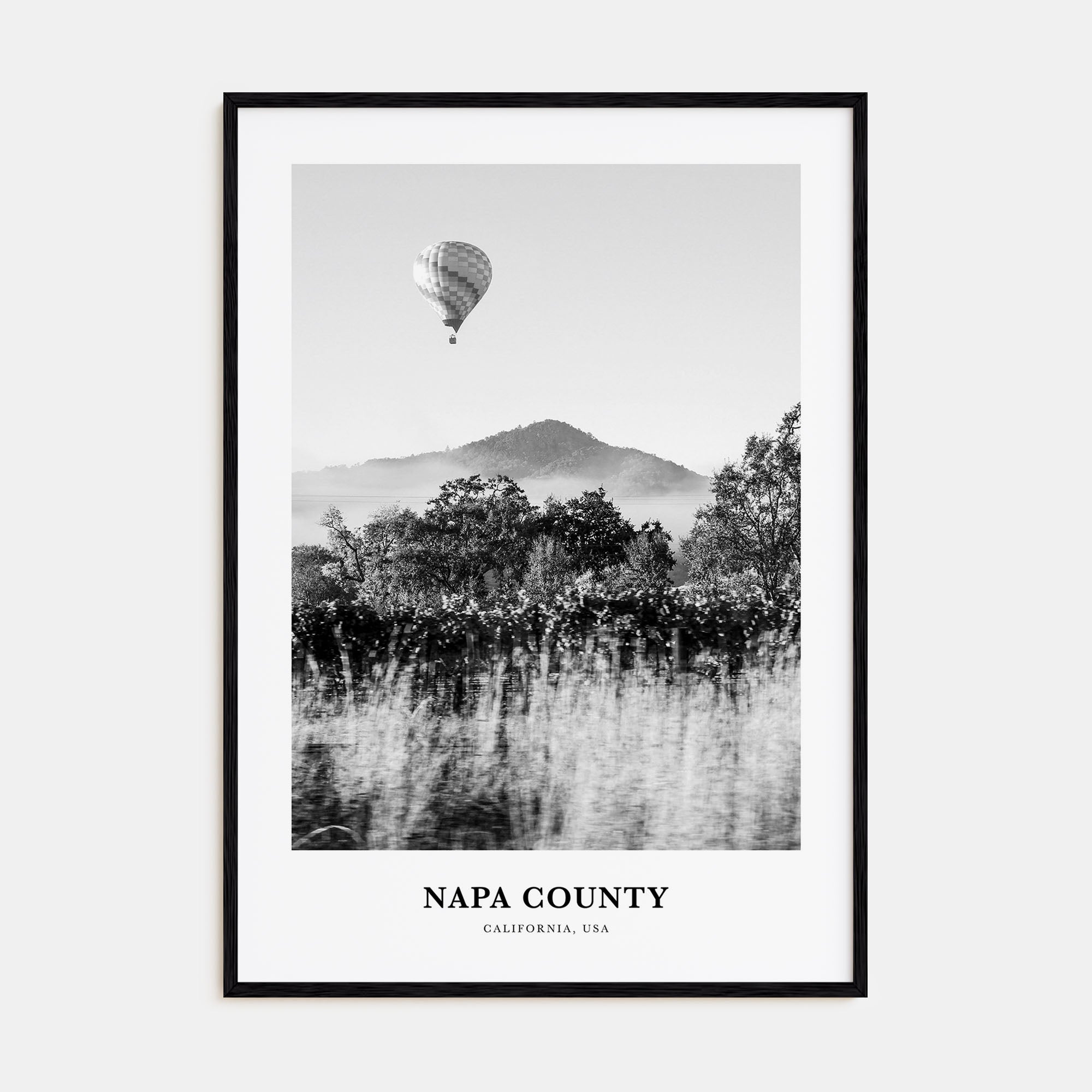 Napa County Portrait B&W Poster