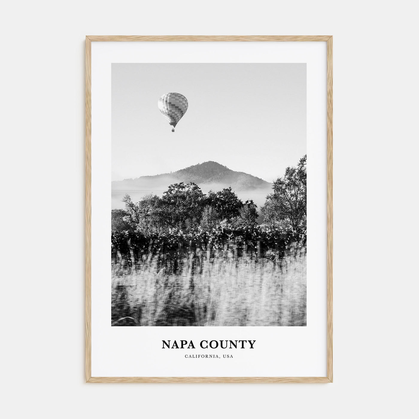 Napa County Portrait B&W Poster