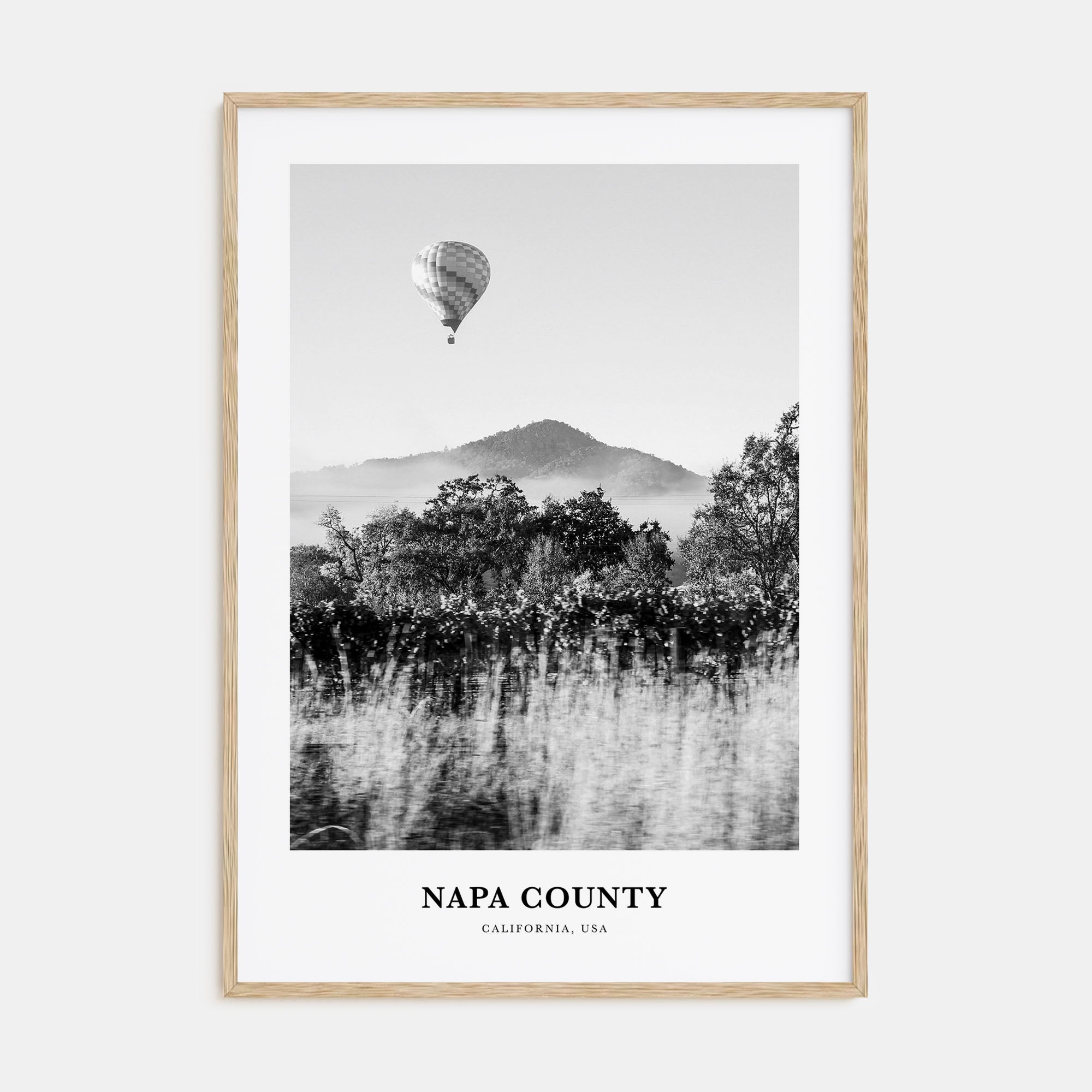 Napa County Portrait B&W Poster