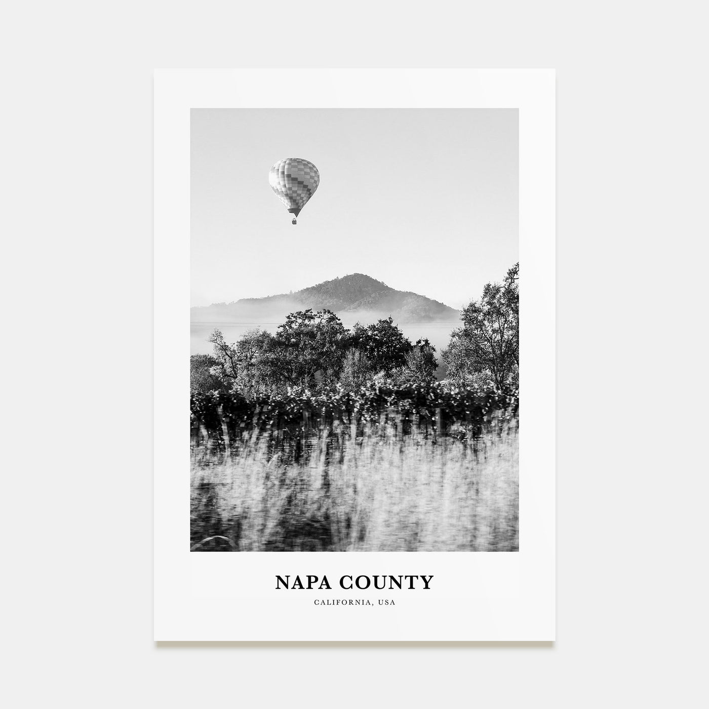 Napa County Portrait B&W Poster