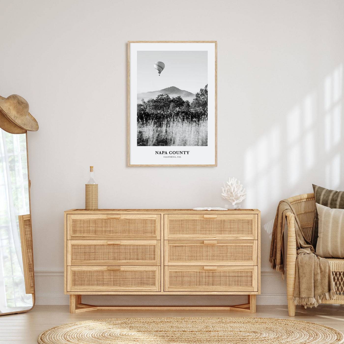 Napa County Portrait B&W Poster