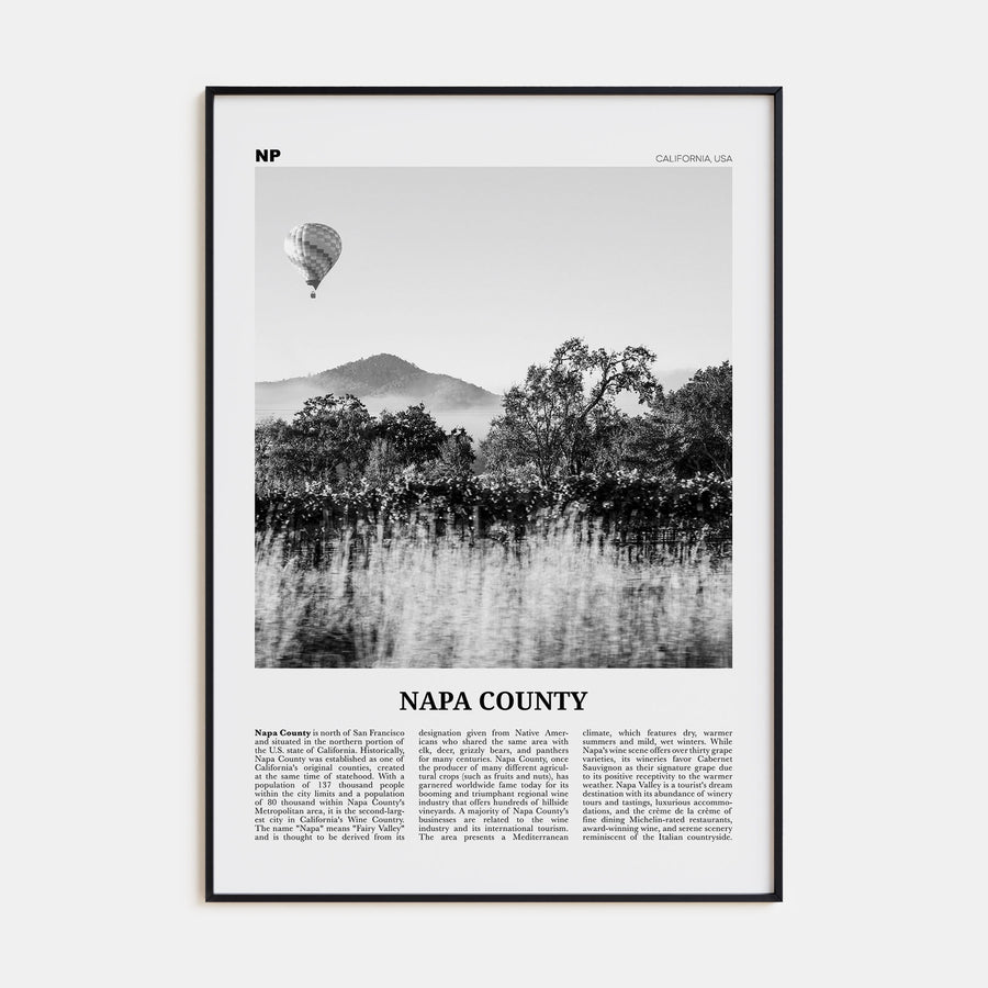 Napa County Travel B&W Poster