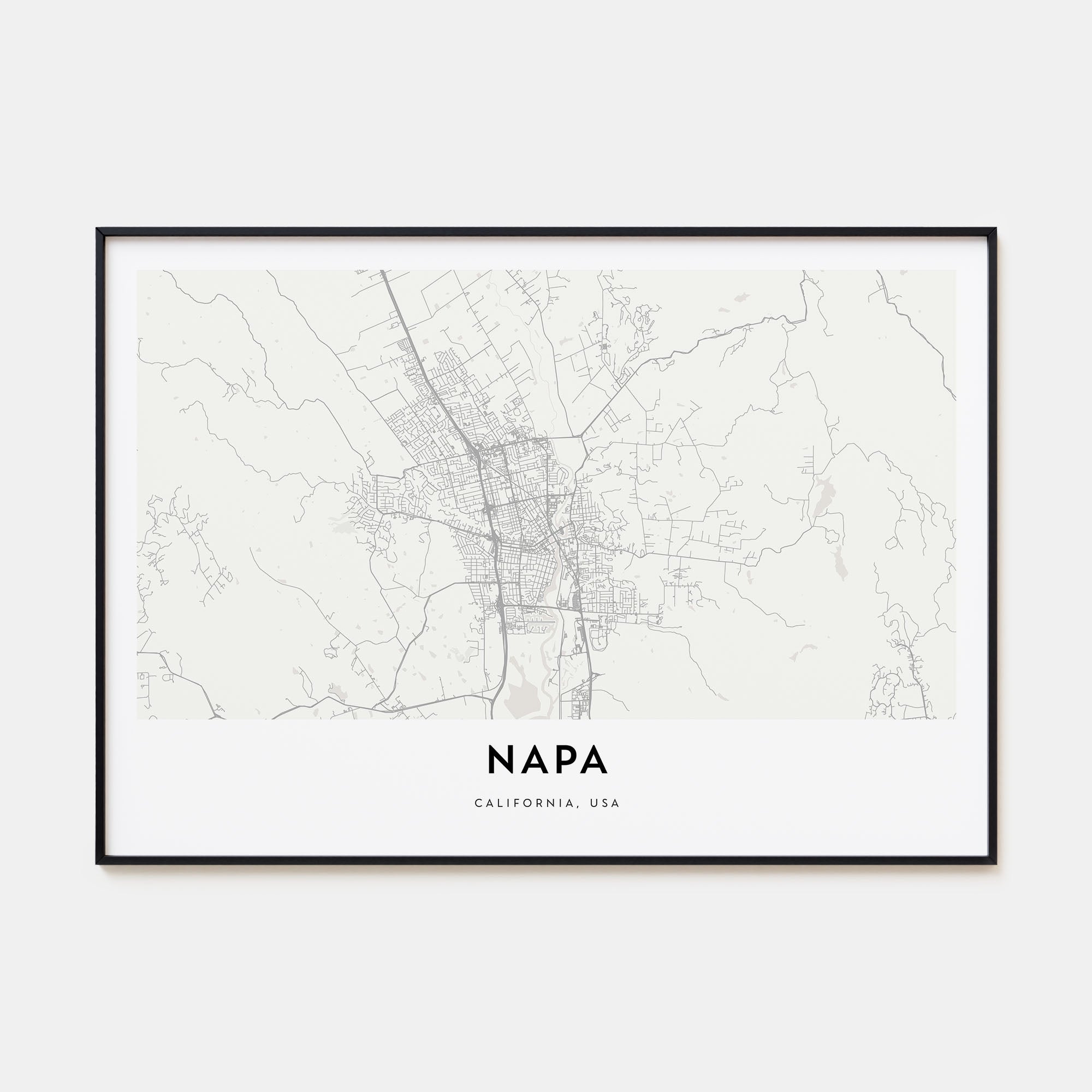 Napa Map Landscape Poster