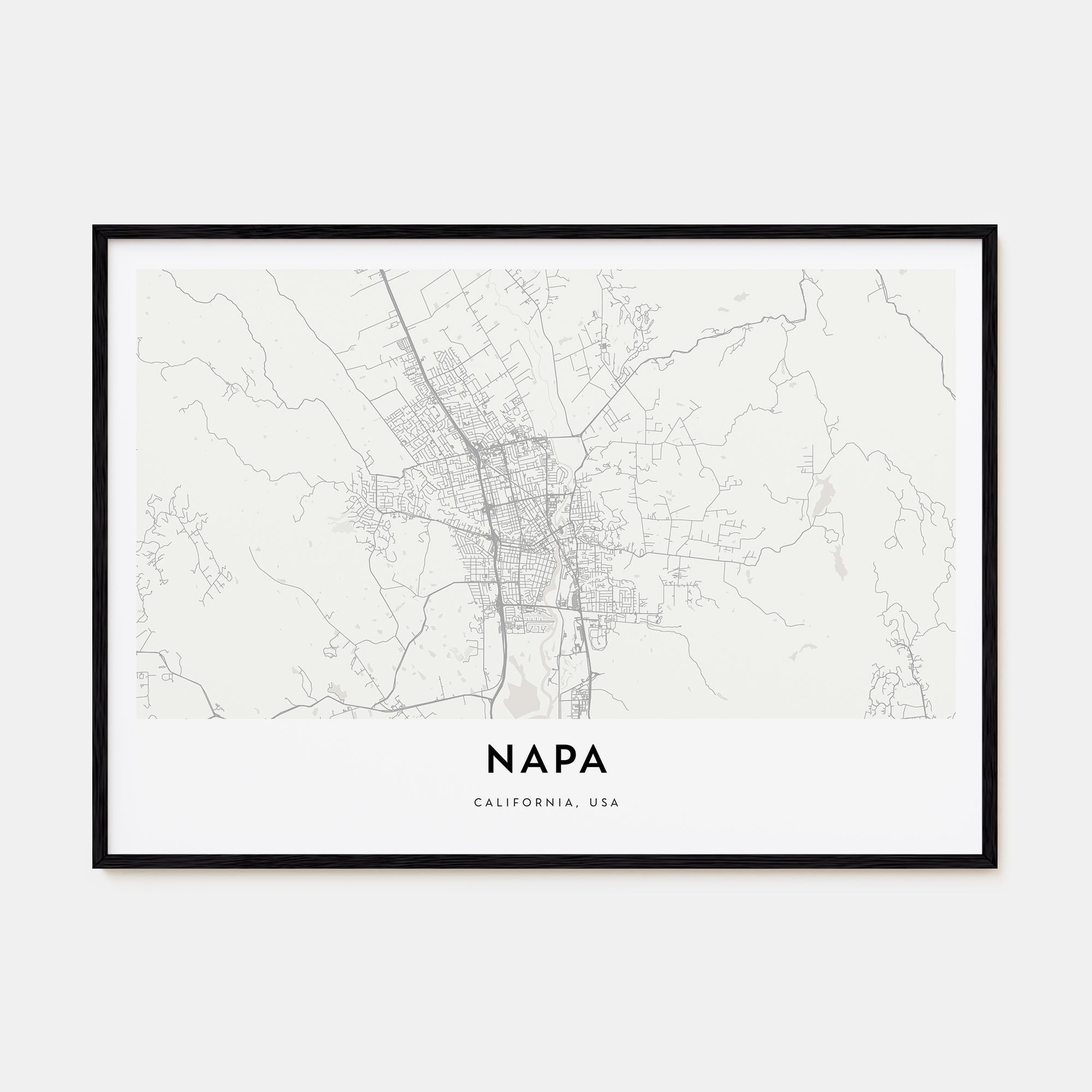 Napa Map Landscape Poster