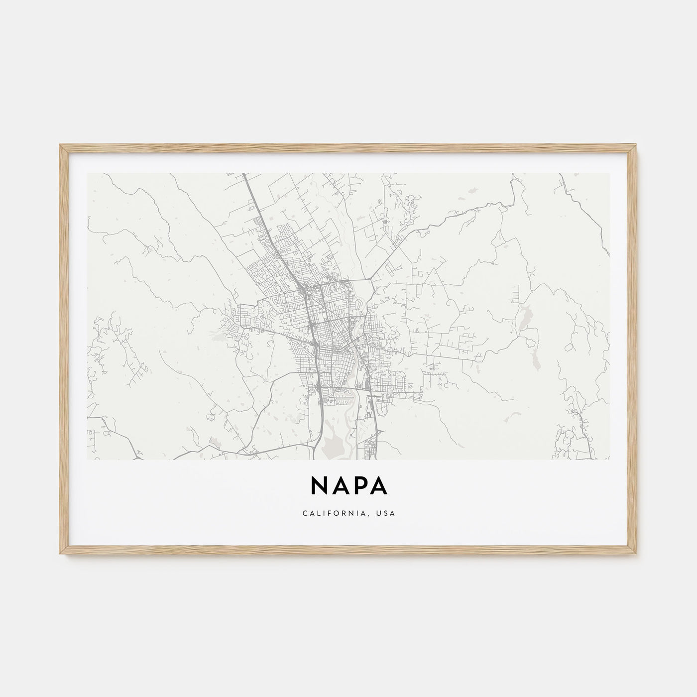 Napa Map Landscape Poster