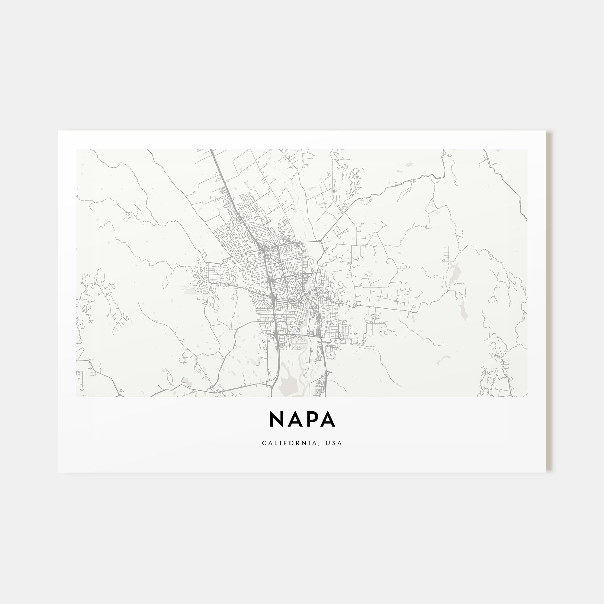 Napa Map Landscape Poster