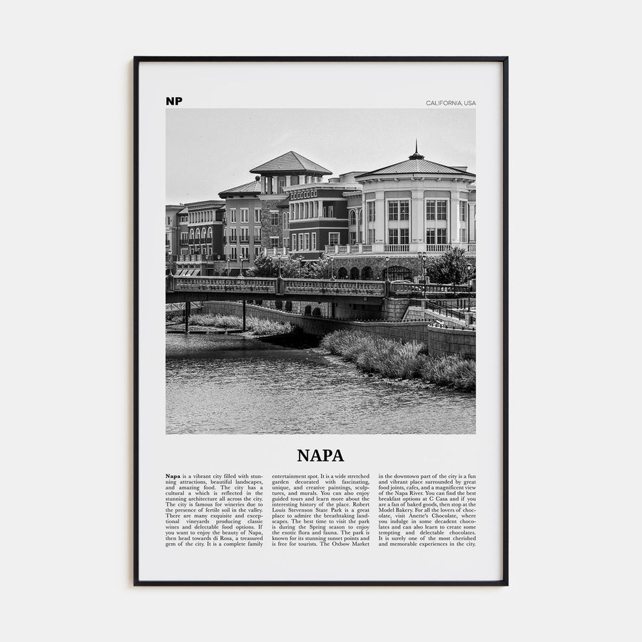 Napa Travel B&W Poster