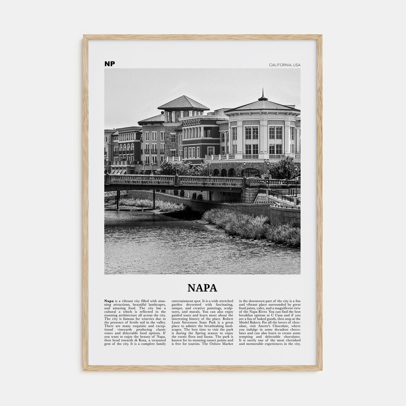 Napa Travel B&W Poster