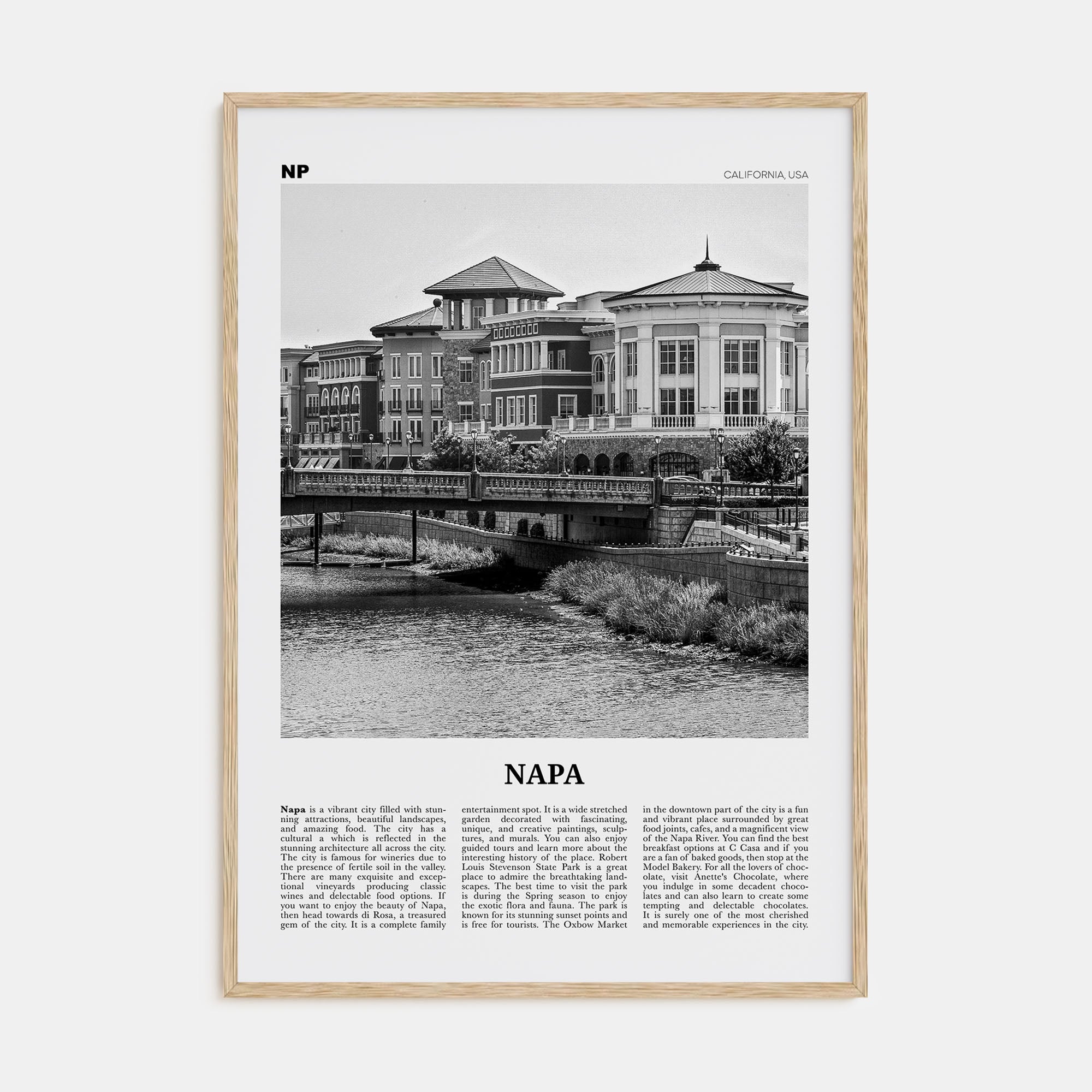 Napa Travel B&W Poster