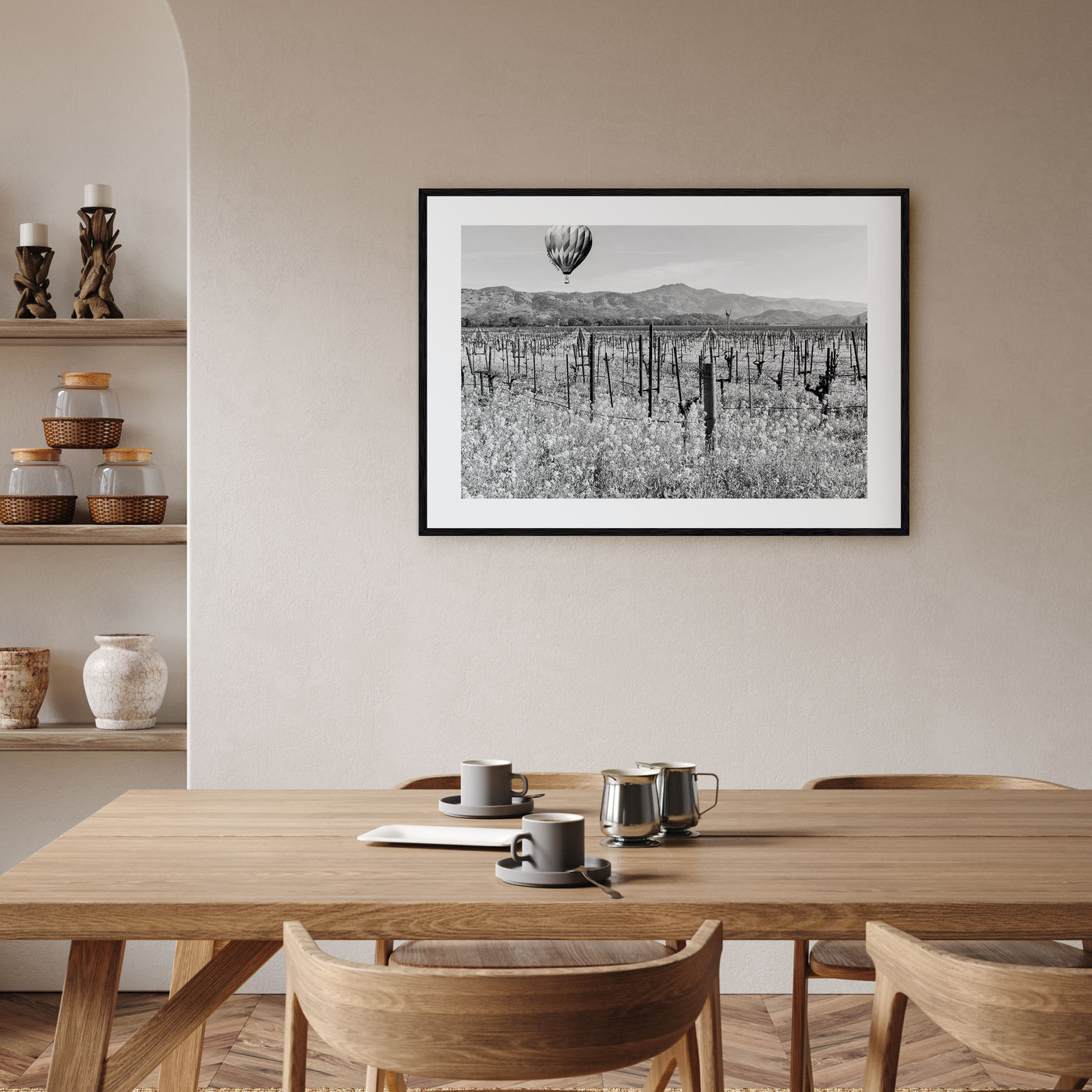 Napa Valley Landscape B&W Poster