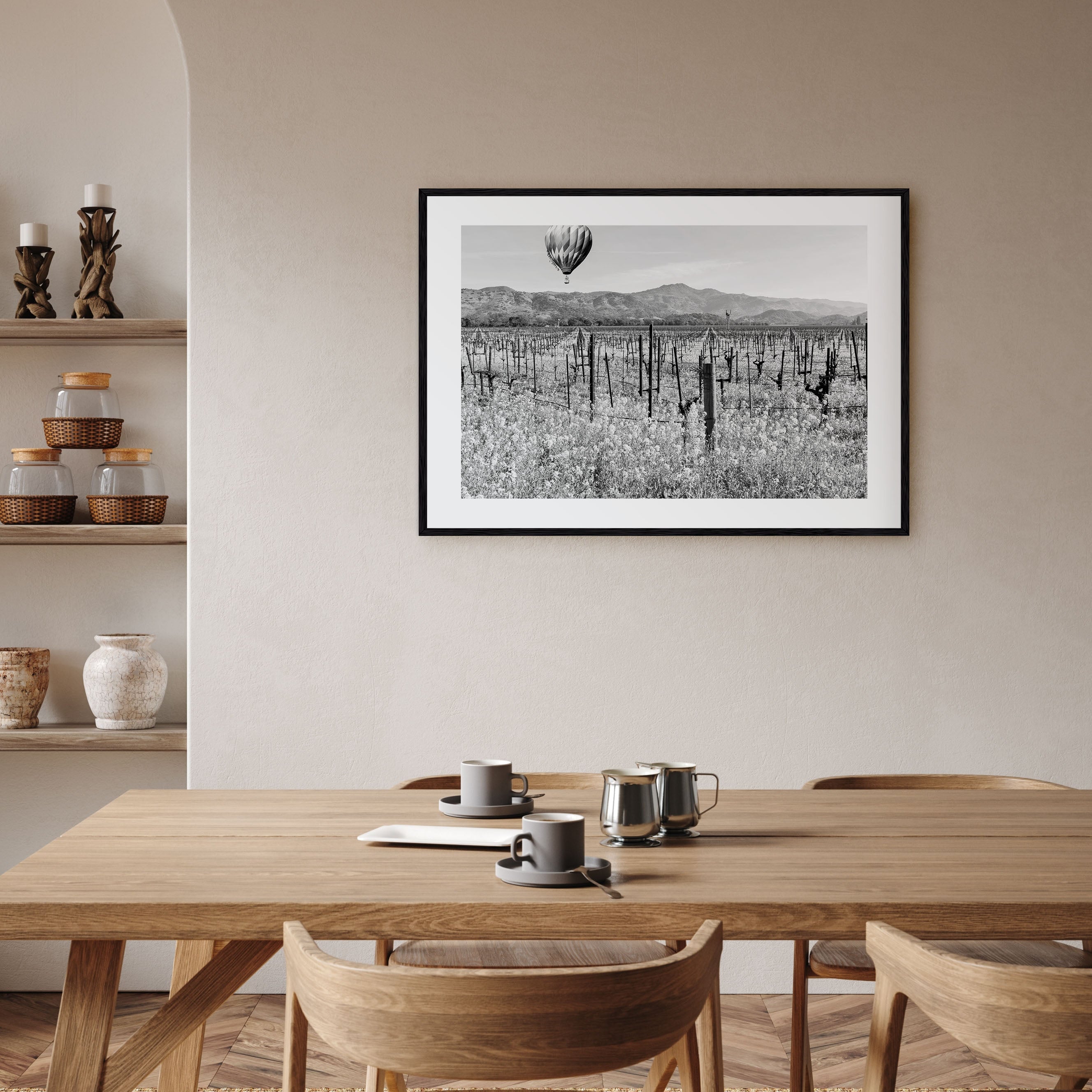 Napa Valley Landscape B&W Poster